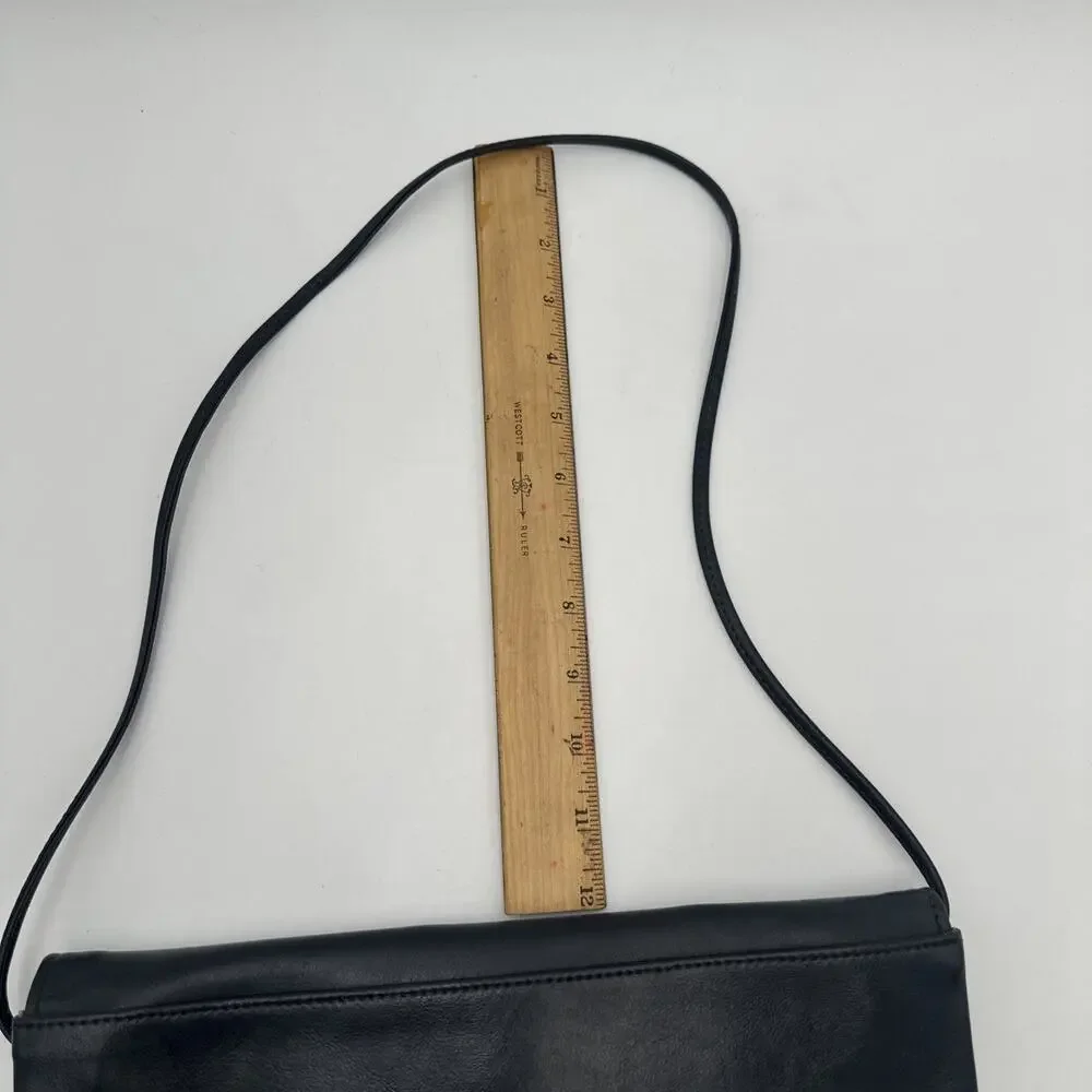 Vintage Navy Envelope Clutch/ Shoulder Bag Gold Detailing